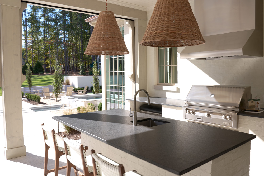 Outdoor kitchen on a home's patio