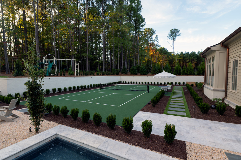 Backyard pickleball court