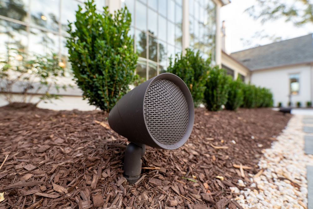 Outdoor speaker in a natural area