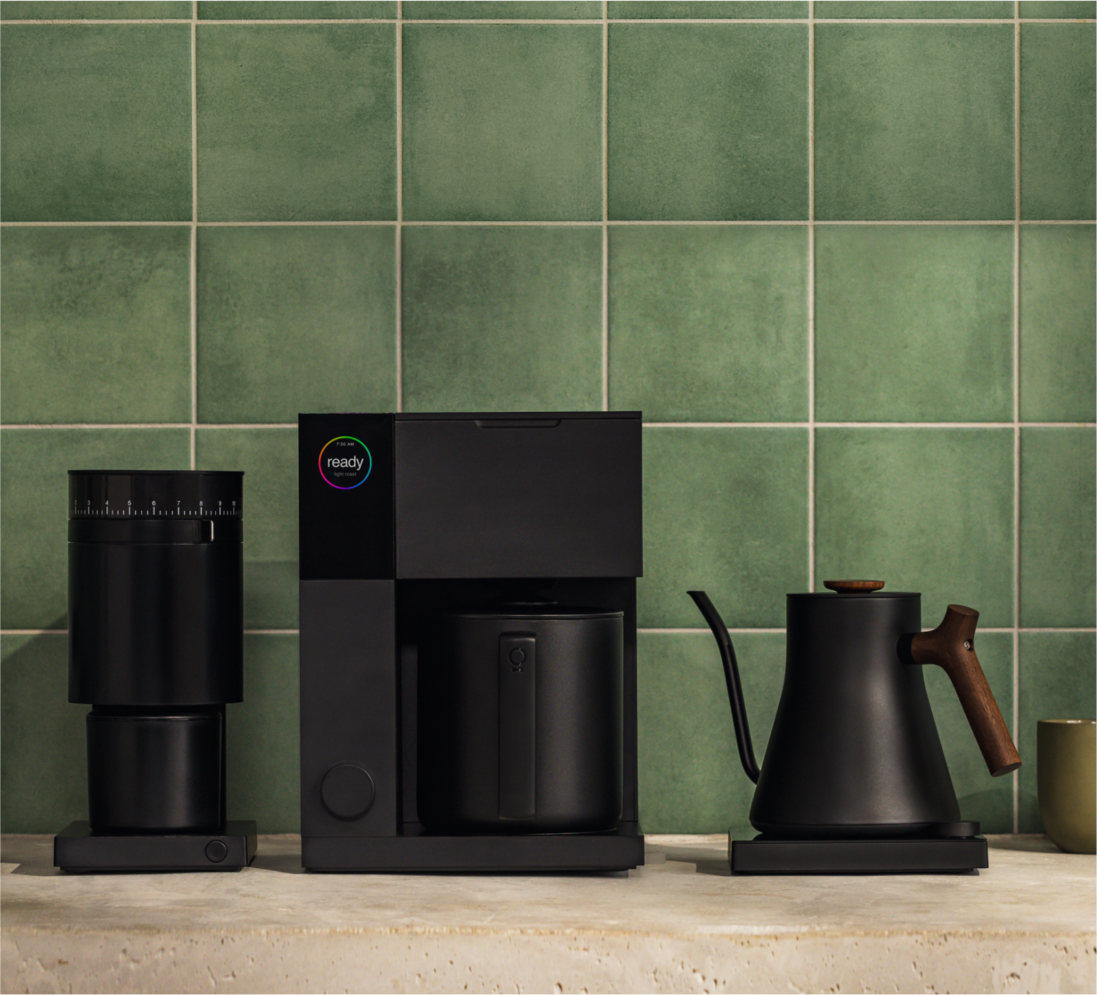 Fellow brew bar featuring Atmos, Tally, Opus, Aiden, and Stagg