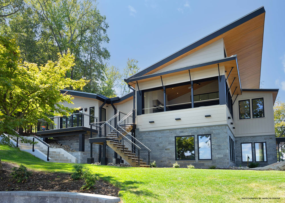 Back view of lakehouse