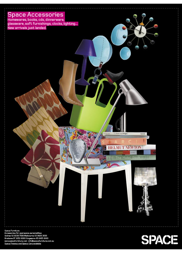 Part of the 'Design Addiction' series featured the new Space Accessories collection that included books about design and art. Photo c/o Space.