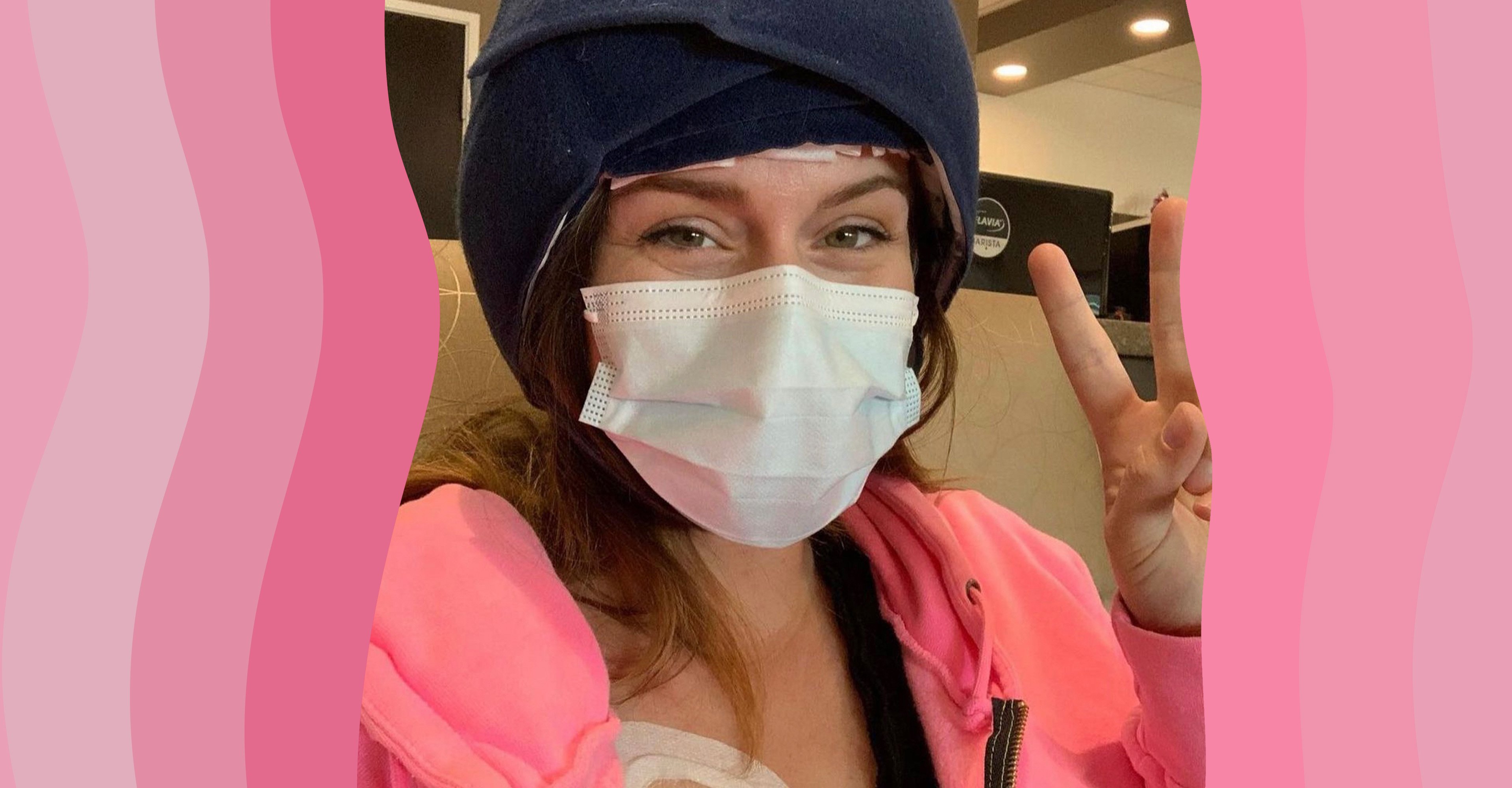TAYLOR, a recipient of HairtoStay and Sydney Berry Fund at her first chemo appointment.