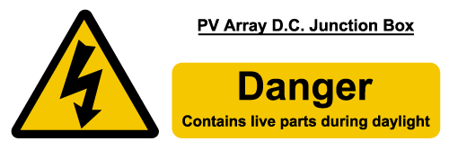 PV Array junction box label