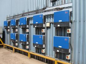 Solar inverters on farm