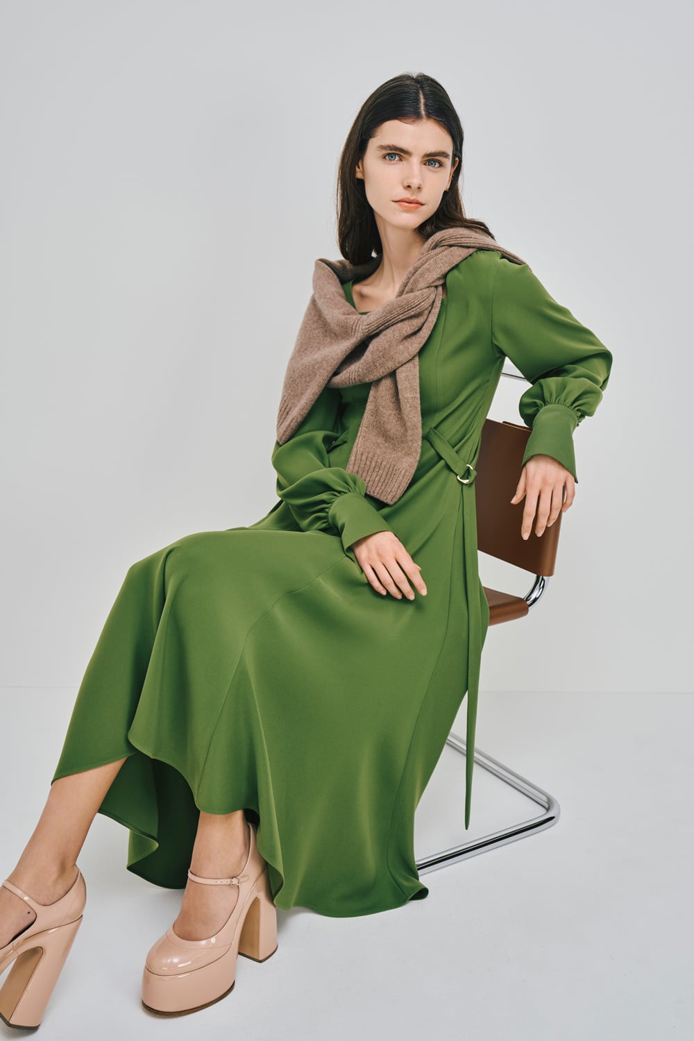 adeam green dress Betsy Adam Dark Green Dress