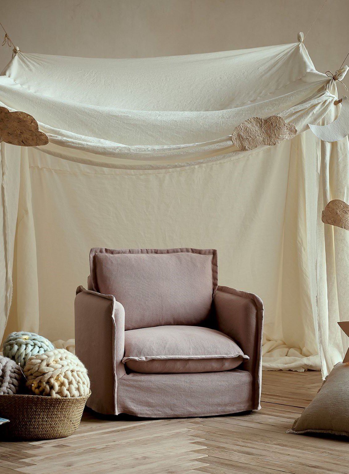 Sundazed Coral, Cotton Linen