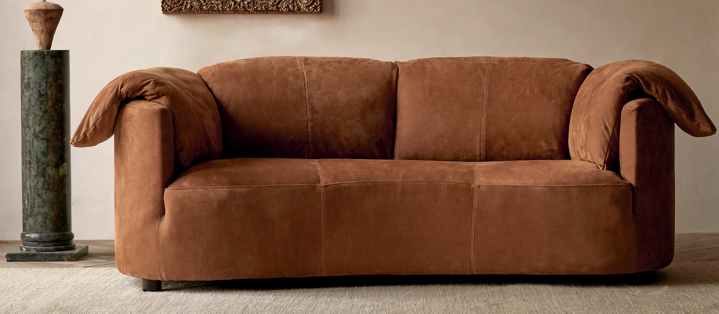 Loula Sofa in Sunset Canyon, Meridian Leather