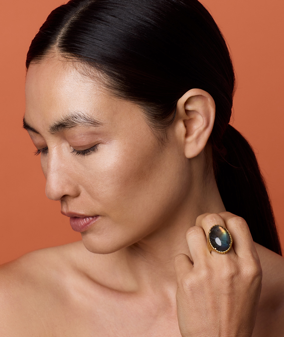 Bold gold meets deep blue, where every golden fleck feels like a spark.SHOP LABRADORITE HEROIC