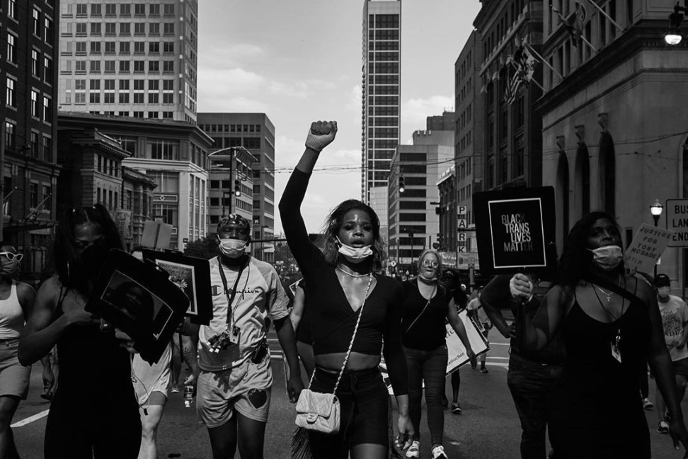 Black Trans Lives Matter march, Baltimore, June 5th. Photograph by Devin Allen.