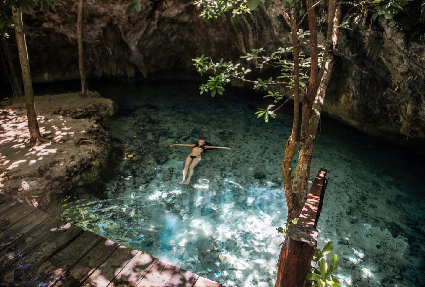 Relaxing at Grand Cenote