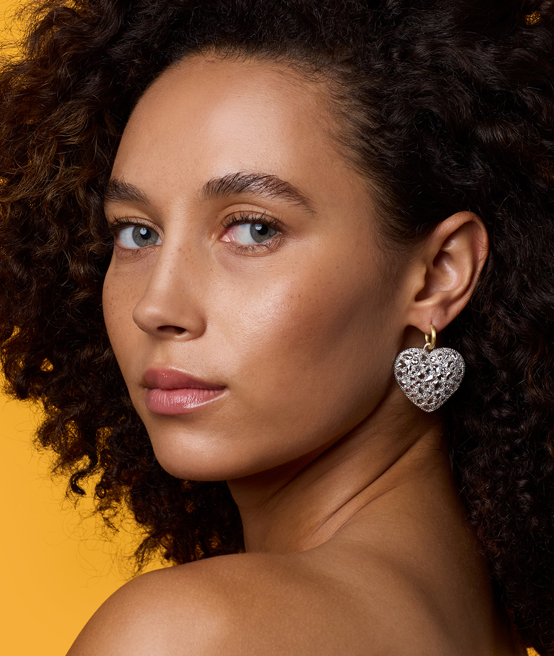 Heart-shaped earrings drenched in diamonds, endlessly brilliant from every angle.SHOP DIAMOND LOVE