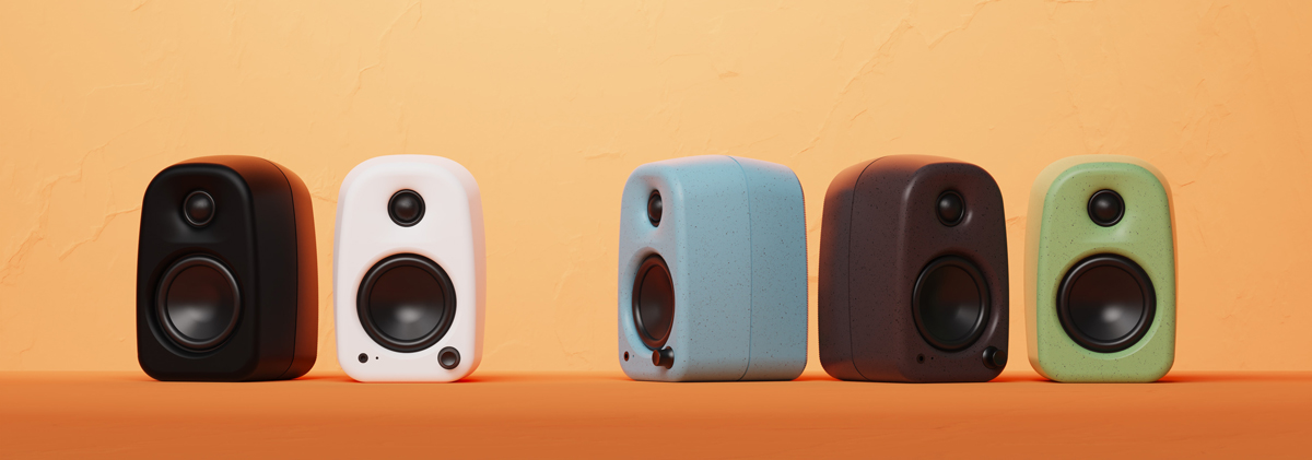 Kanto UKI desktop speakers in 5 different color options