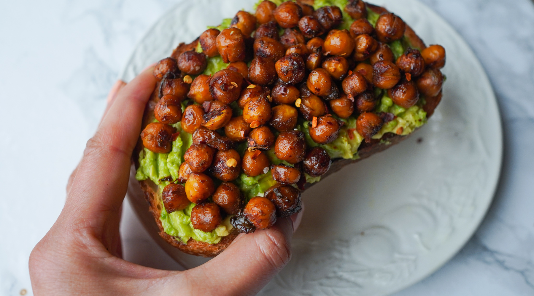 Teriyaki Chickpea Avo Toast