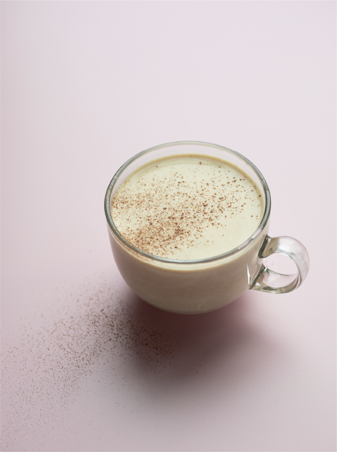 Glass mug with walnut milk