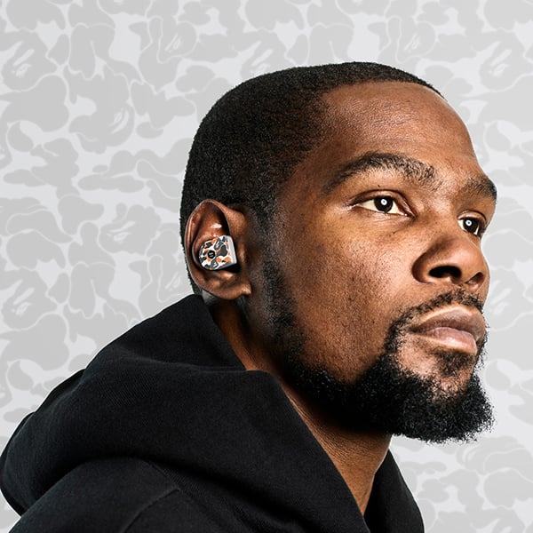 Kevin Durant wears MW07 PLUS x BAPE in his Studio 35 Camo