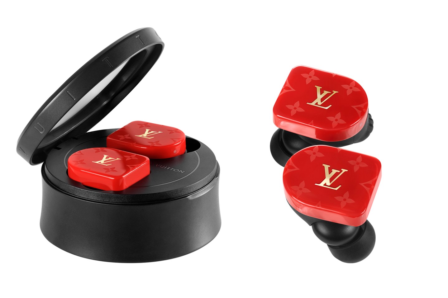 Louis Vuitton earphones in case