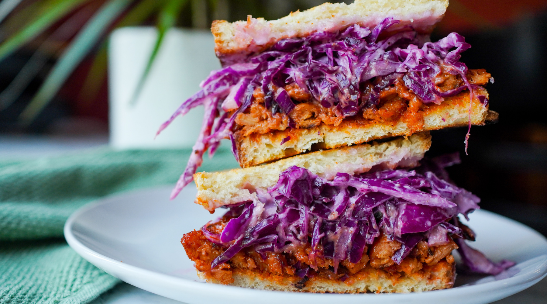 CRUNCHY VEGAN BBQ SANDWICH