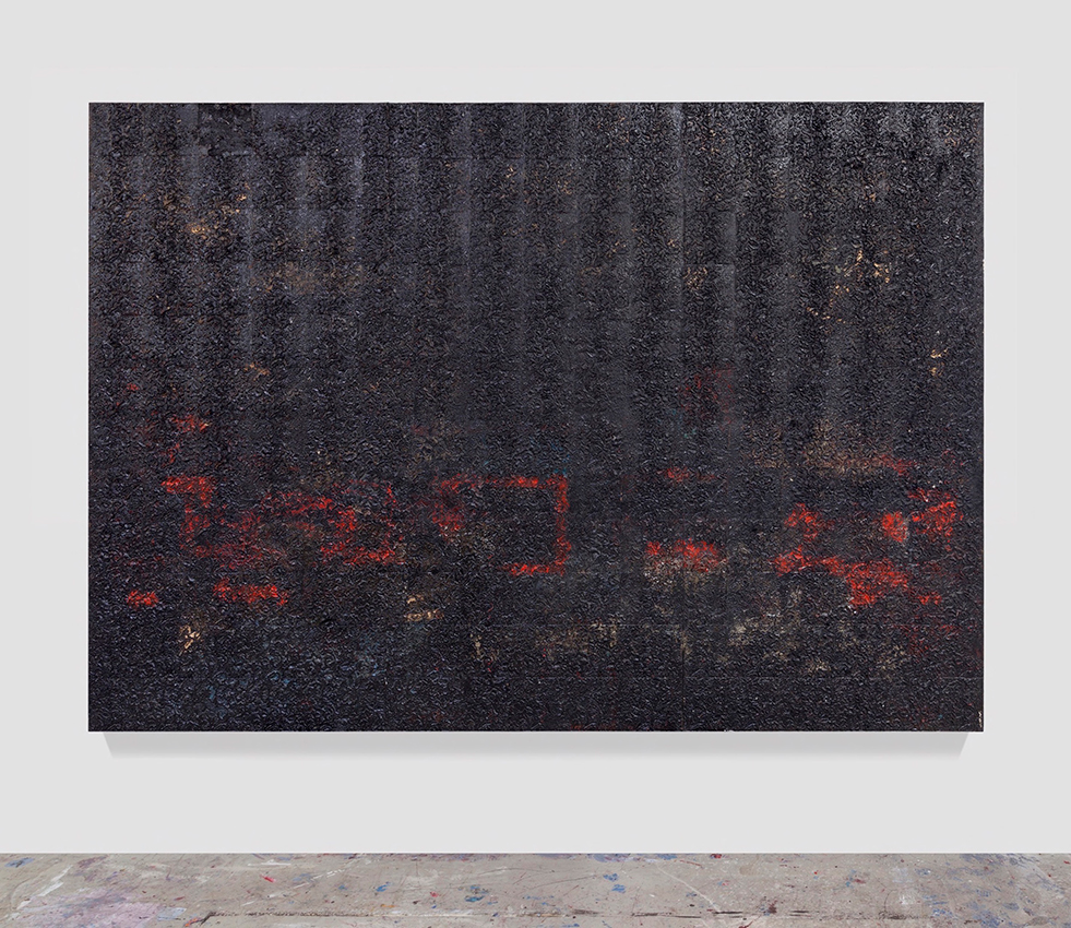 quivira, 2015 aluminum foil, aluminum coating and oil paint on tar paper 84 1/4 x 118 5/8 x 2 inches (214 x 301.3 x 5.1 cm)