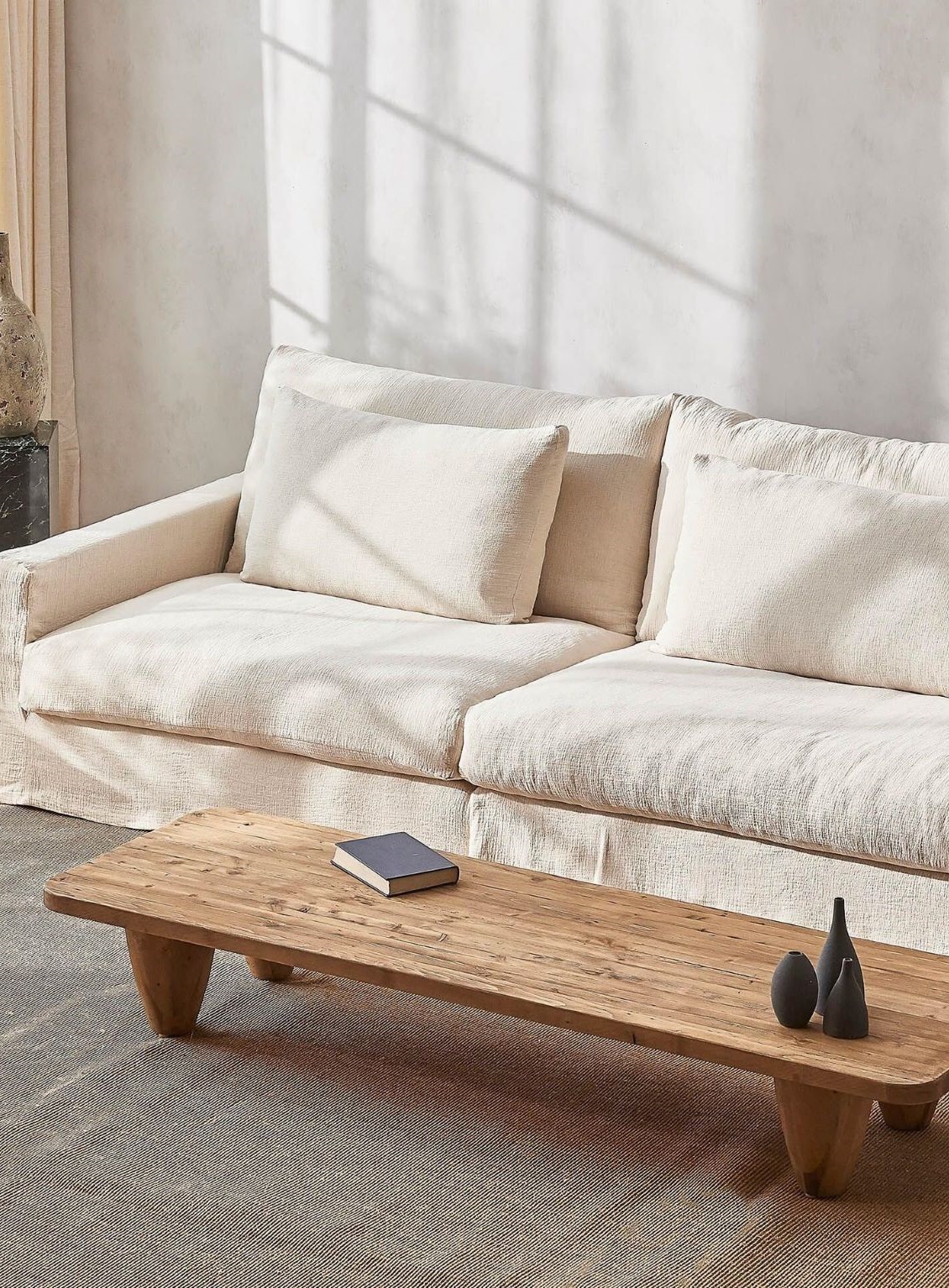 Devyn Sectional in Corn Silk, Washed Cotton Linen