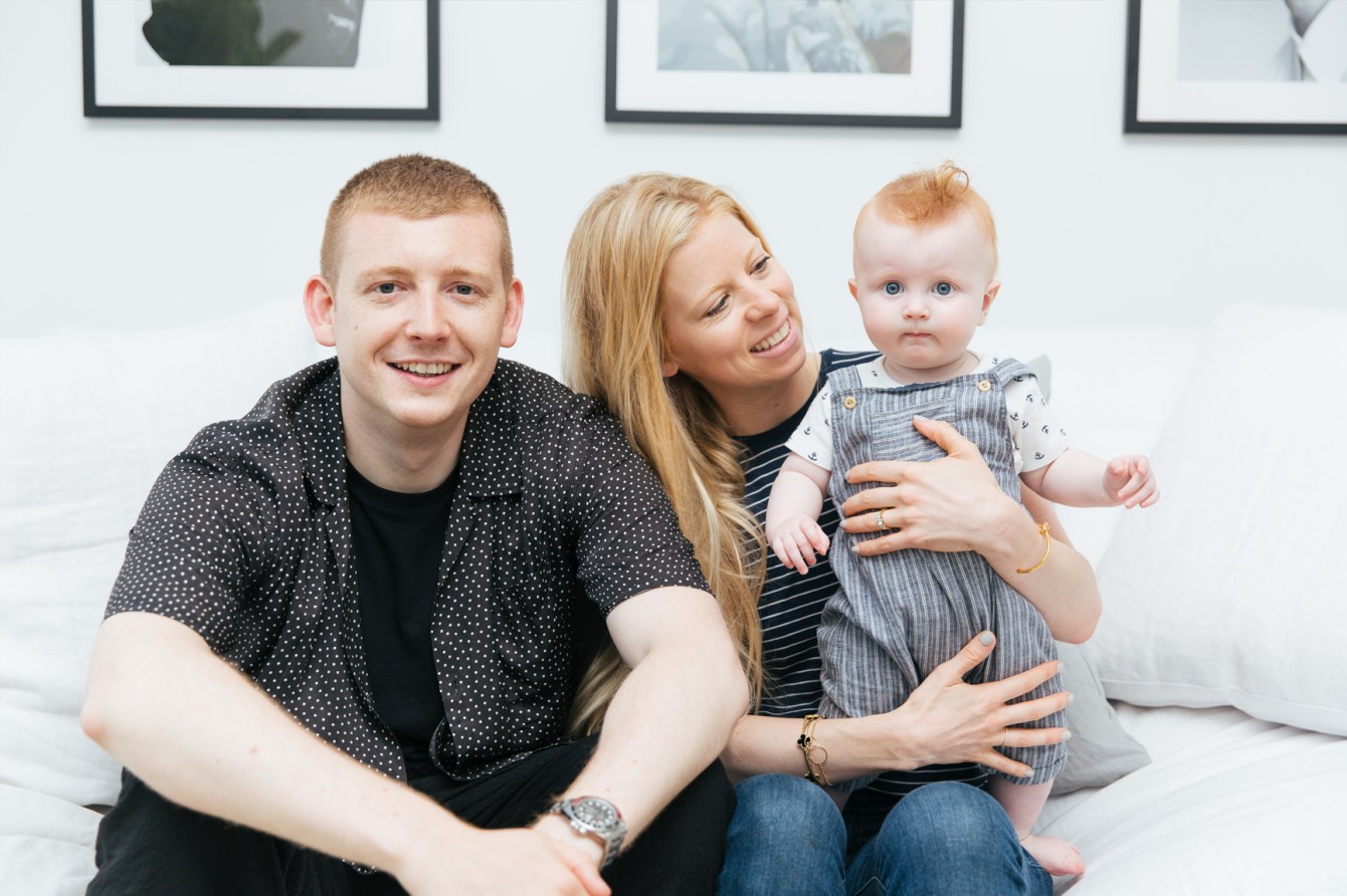 Photograph of MR PORTER buying manager Sam Lobban with his family