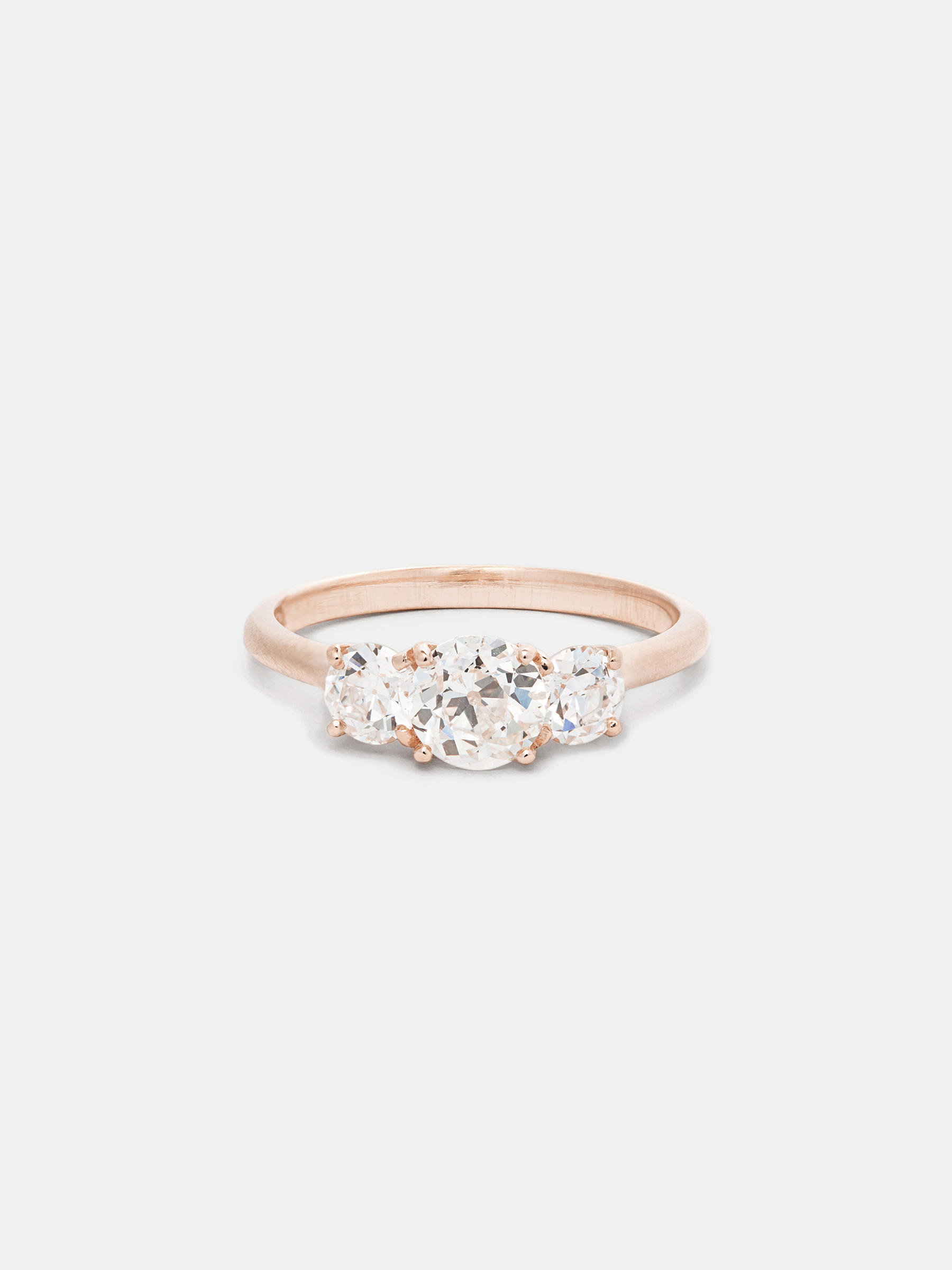 Vega 3 Stone Ring | Vow Collection 0.5ct Center with 0.2ct Side Stones | 0.9ct Total / Near Colorless ghij / 14K Yellow Gold