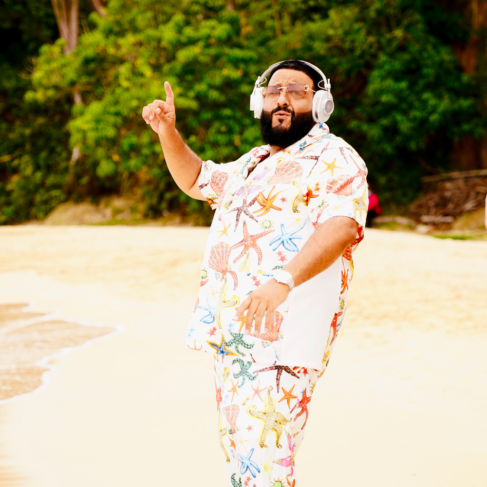 DJ Khaled on set for We Going Crazy wearing MH40 Wireless Headphones