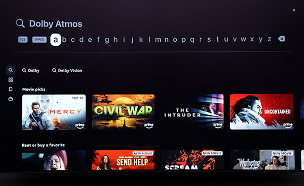 Amazon Prime Video search results screen grab