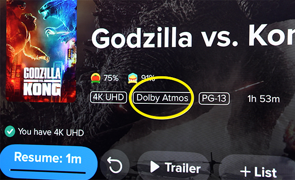 Fandango screen grab with Dolby Atmos logo circled
