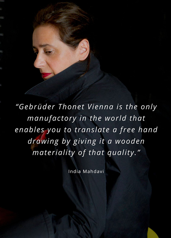 French designer India Mahdavi. Photo c/o Gebrüder Thonet Vienna.