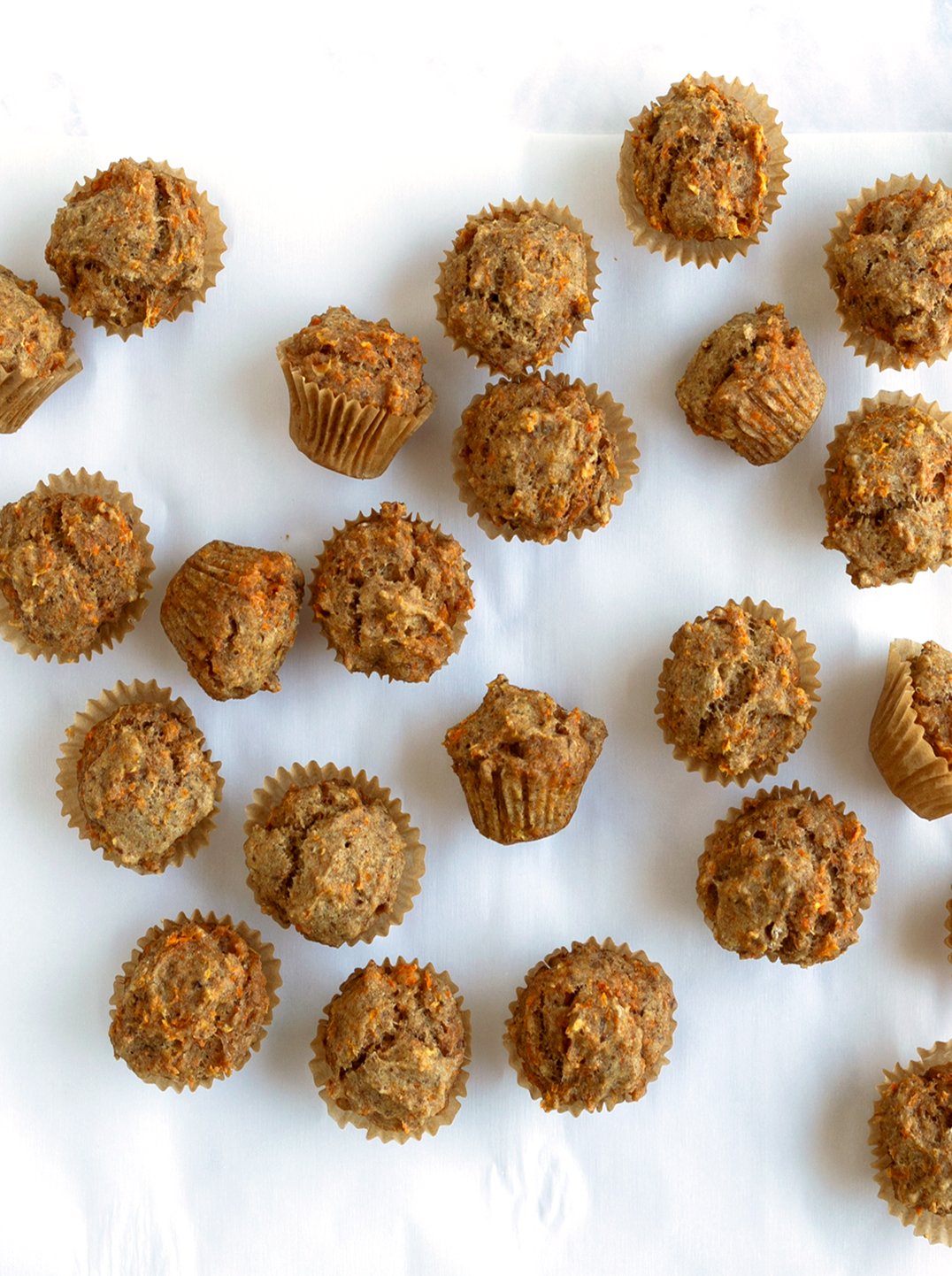 freshly baked warm glow pulp muffins on a tray
