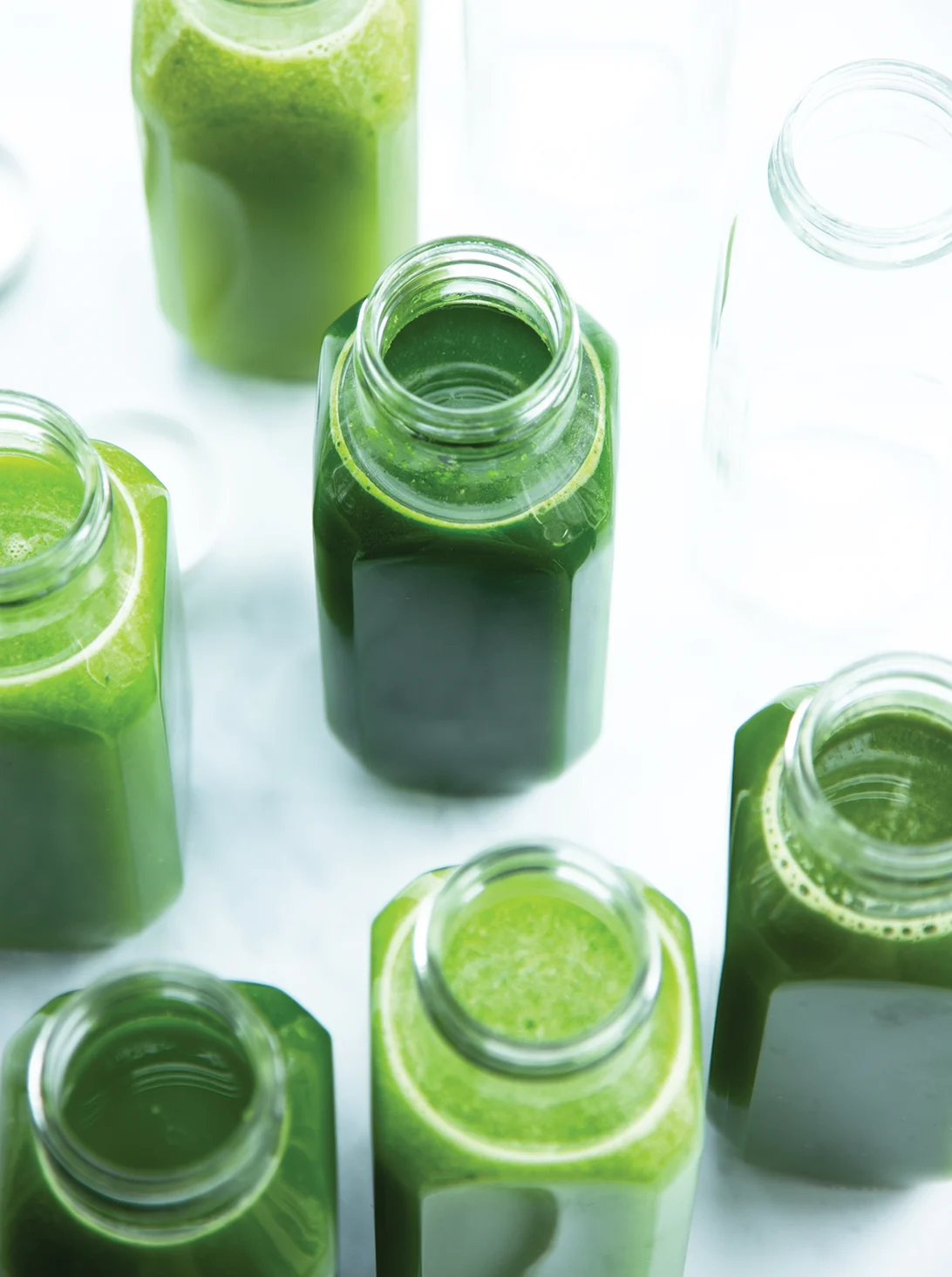 bottles of everything green juice