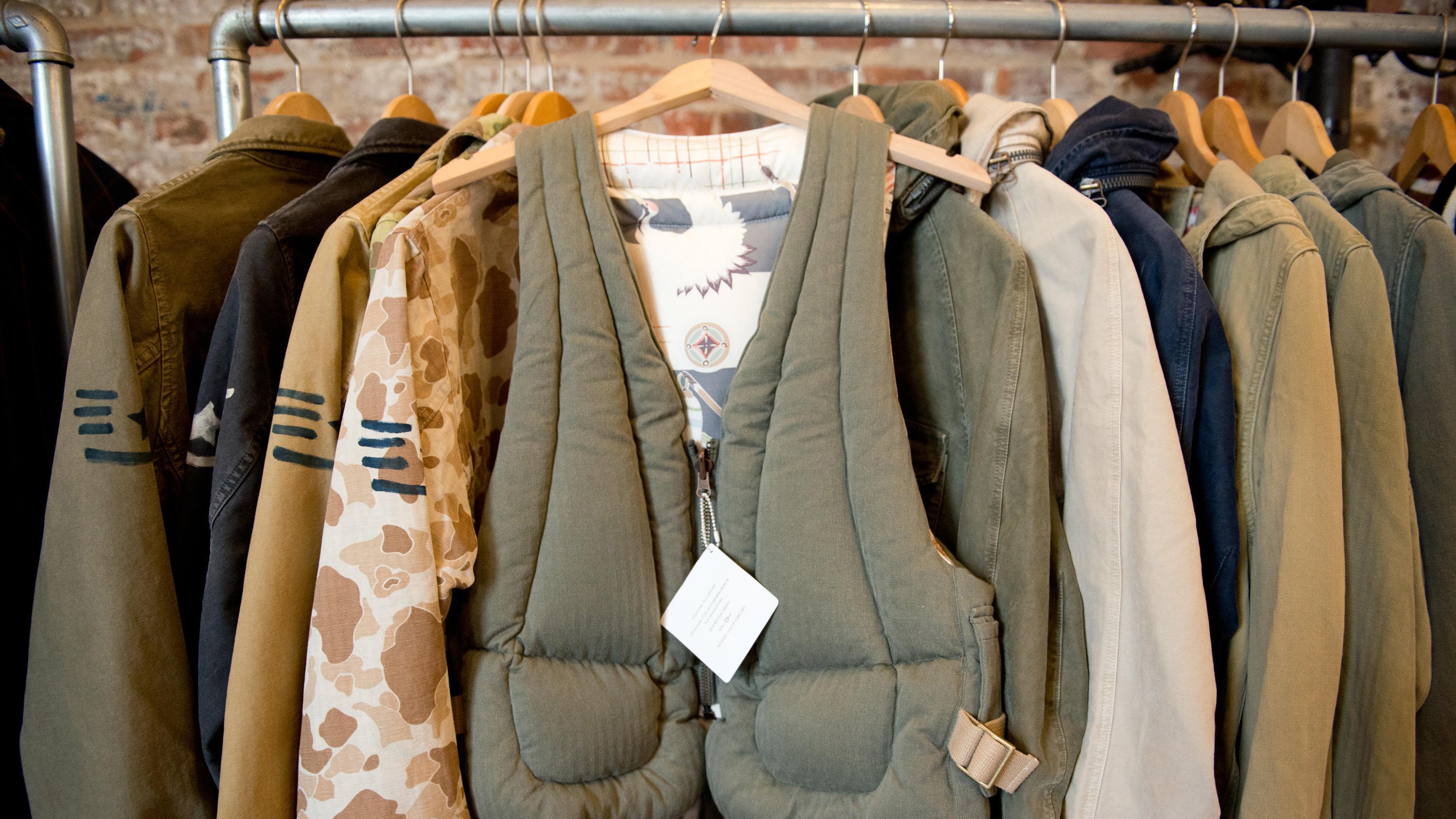 Military-inspired clothing from visvim's Spring 2015 collection Source: Getty Images