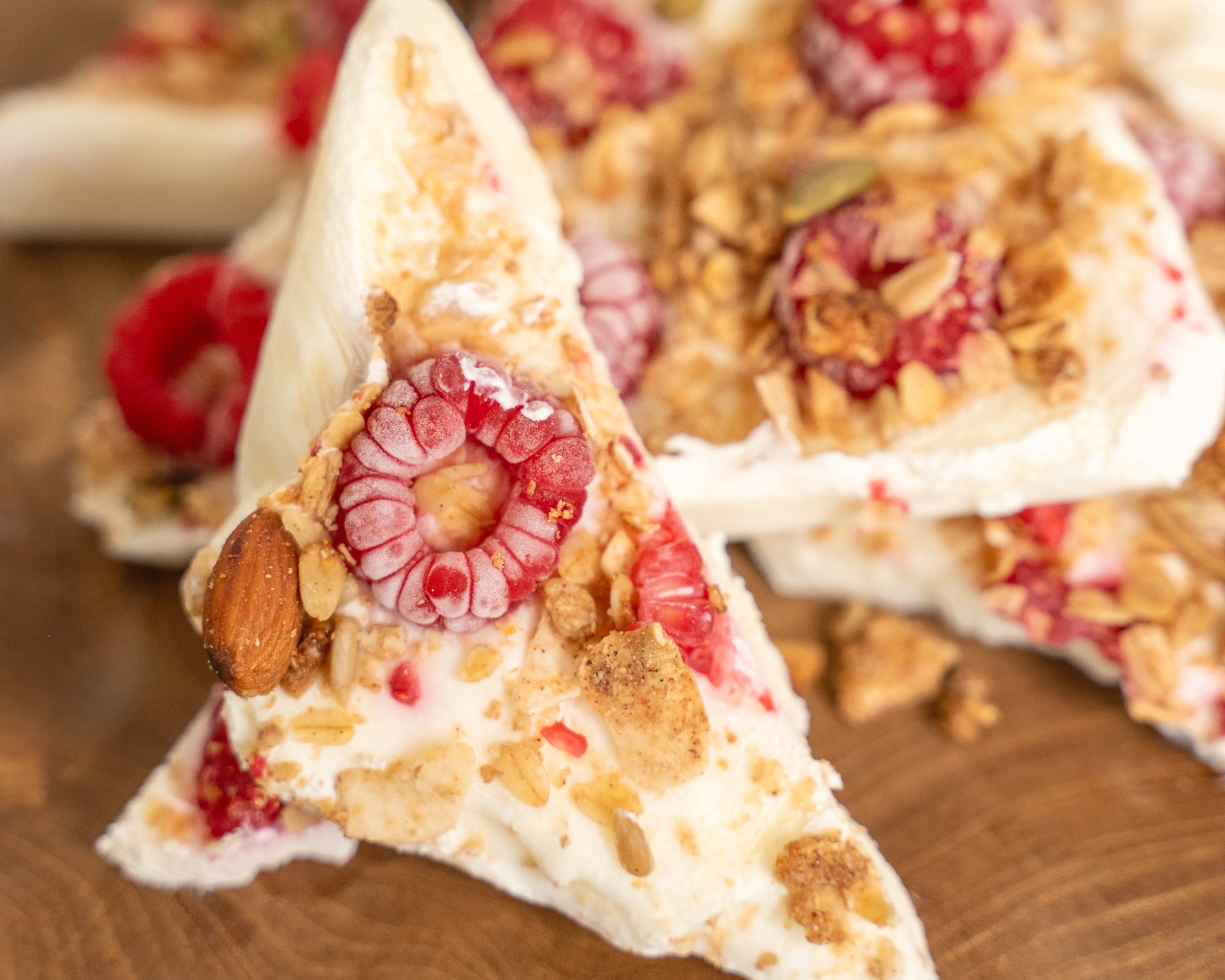 Frozen Coconut Yoghurt Bark  with Low Sugar Granola