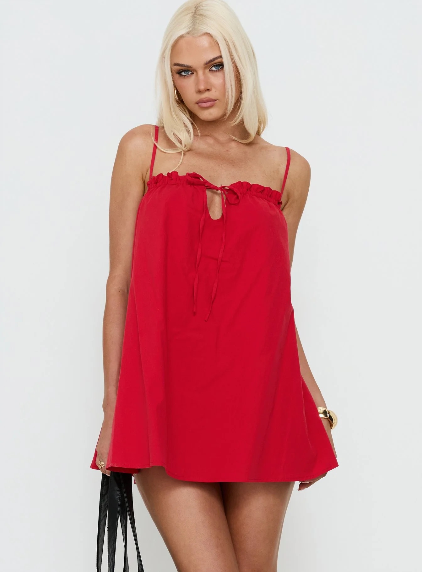 4th of July Dresses - Princess Polly Strappy Babydoll Mini Dress Red