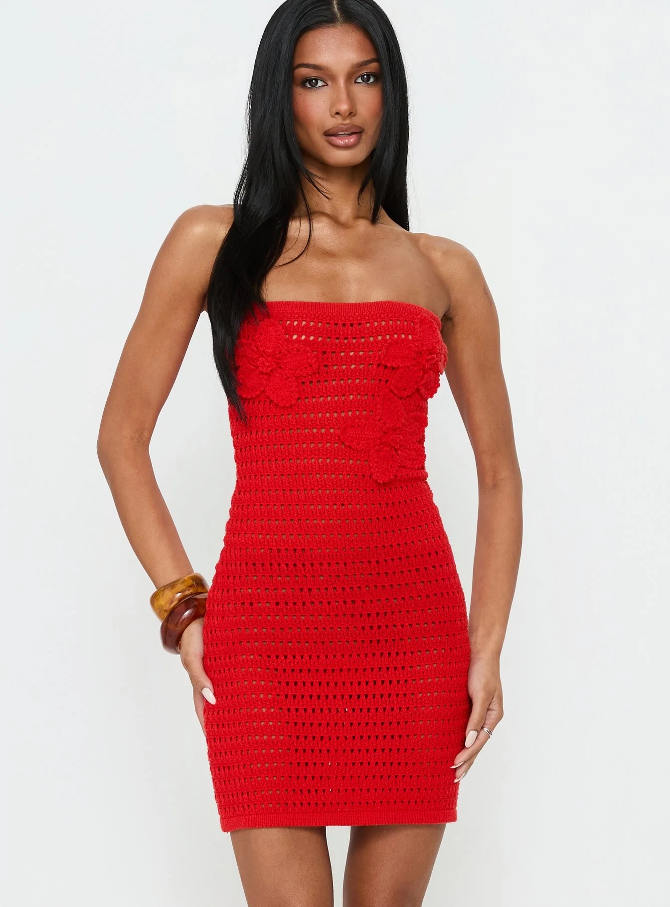 4th of July Dresses - Princess Polly Strapless Knit Mini Dress Red