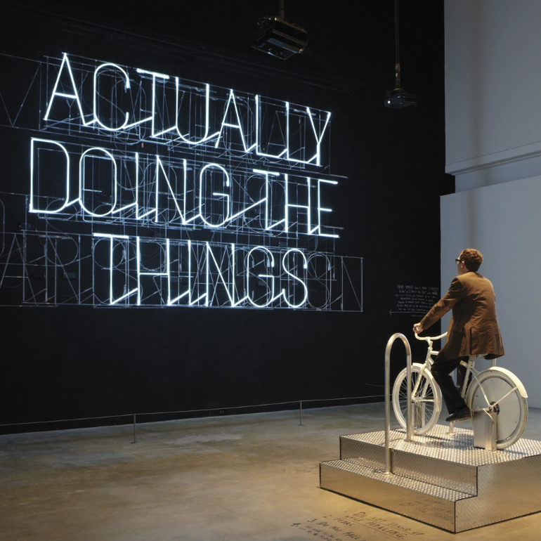 Installation view of Stefan Sagmeister: The Happy Show