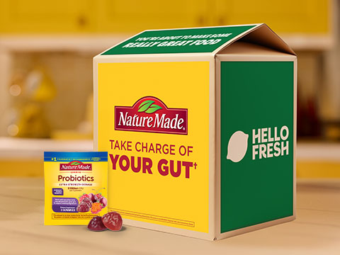 Nature Made x HelloFresh Box with Sample Probiotic Gummy Supplements