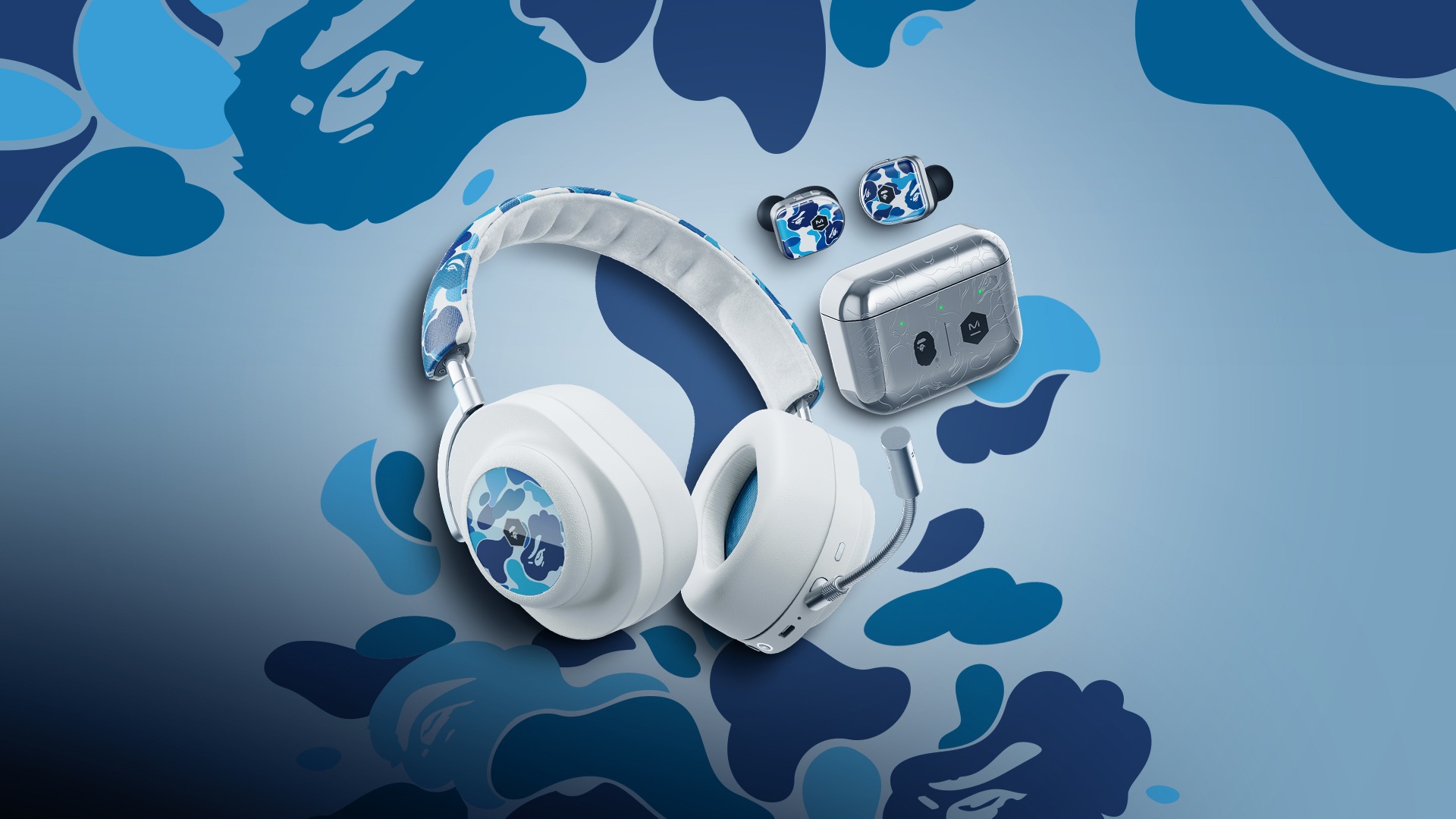 BAPE x Master & Dynamic MW08 True Wireless Earphones Blue - US