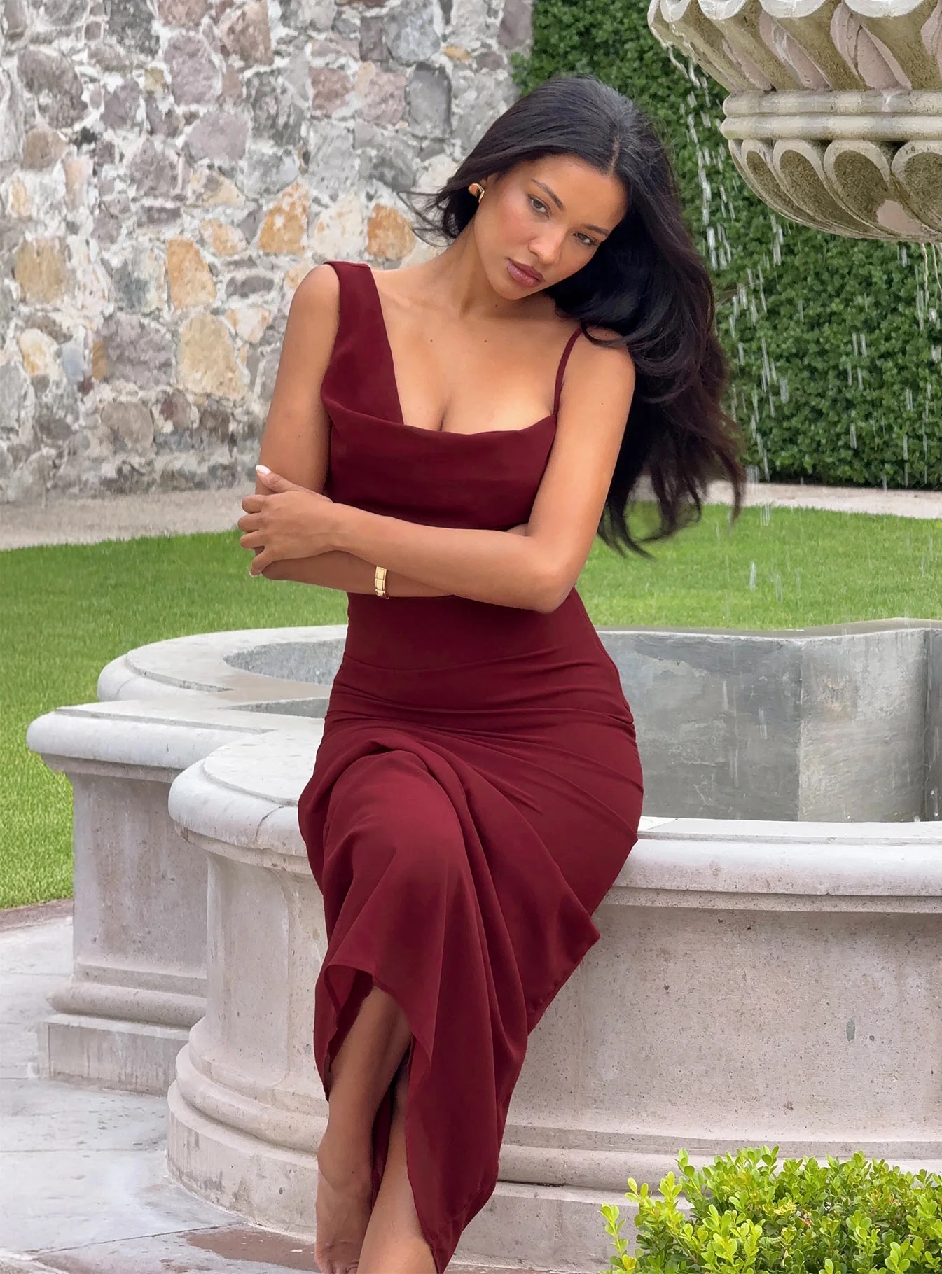 Semi-Formal Fall Wedding Outfit Ideas - Princess Polly Draped Maxi Dress