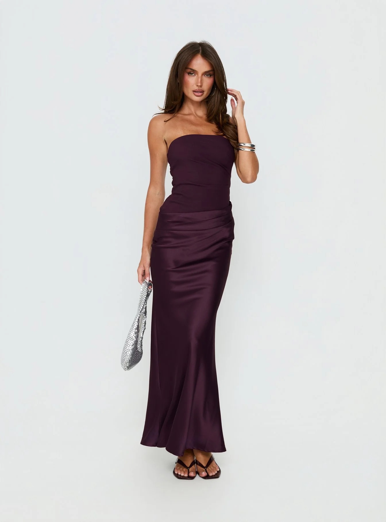 Semi-Formal Fall Wedding Outfit Ideas - Princess Polly Plum Maxi Dress