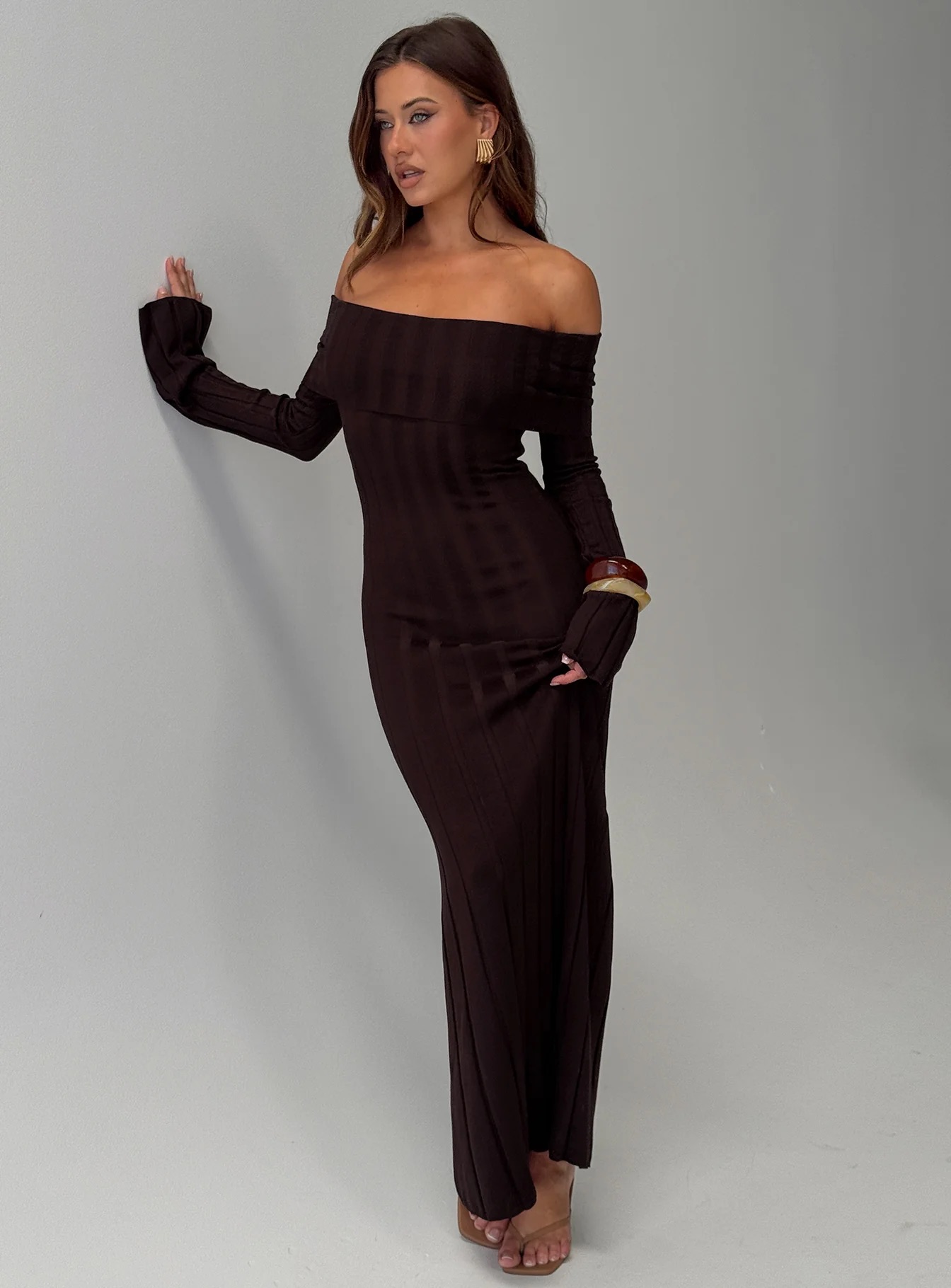 Outdoor Fall Wedding - Princess Polly Chocolate Maxi Dress