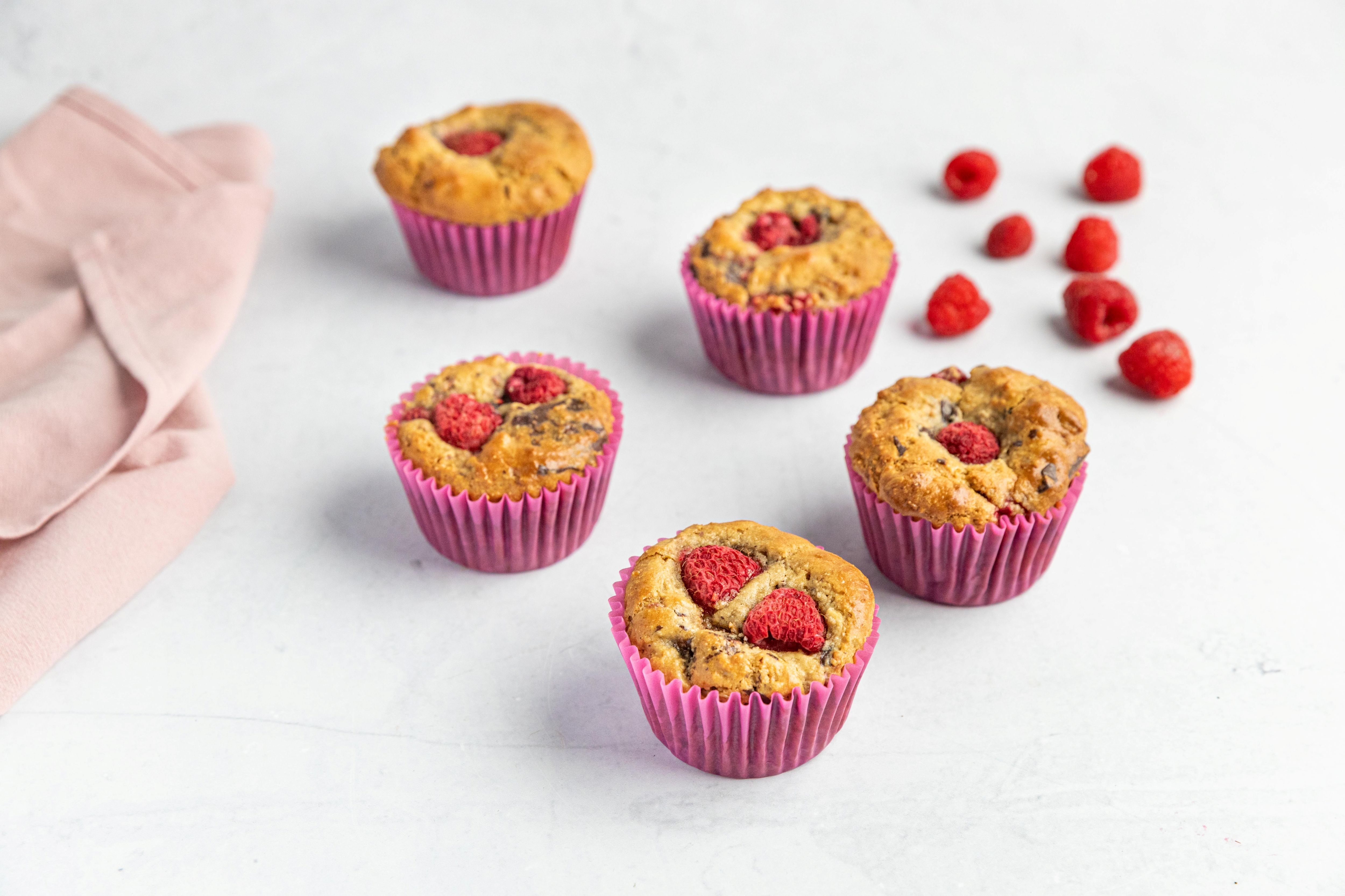 Raspberry Choc Chunk Muesli Muffins