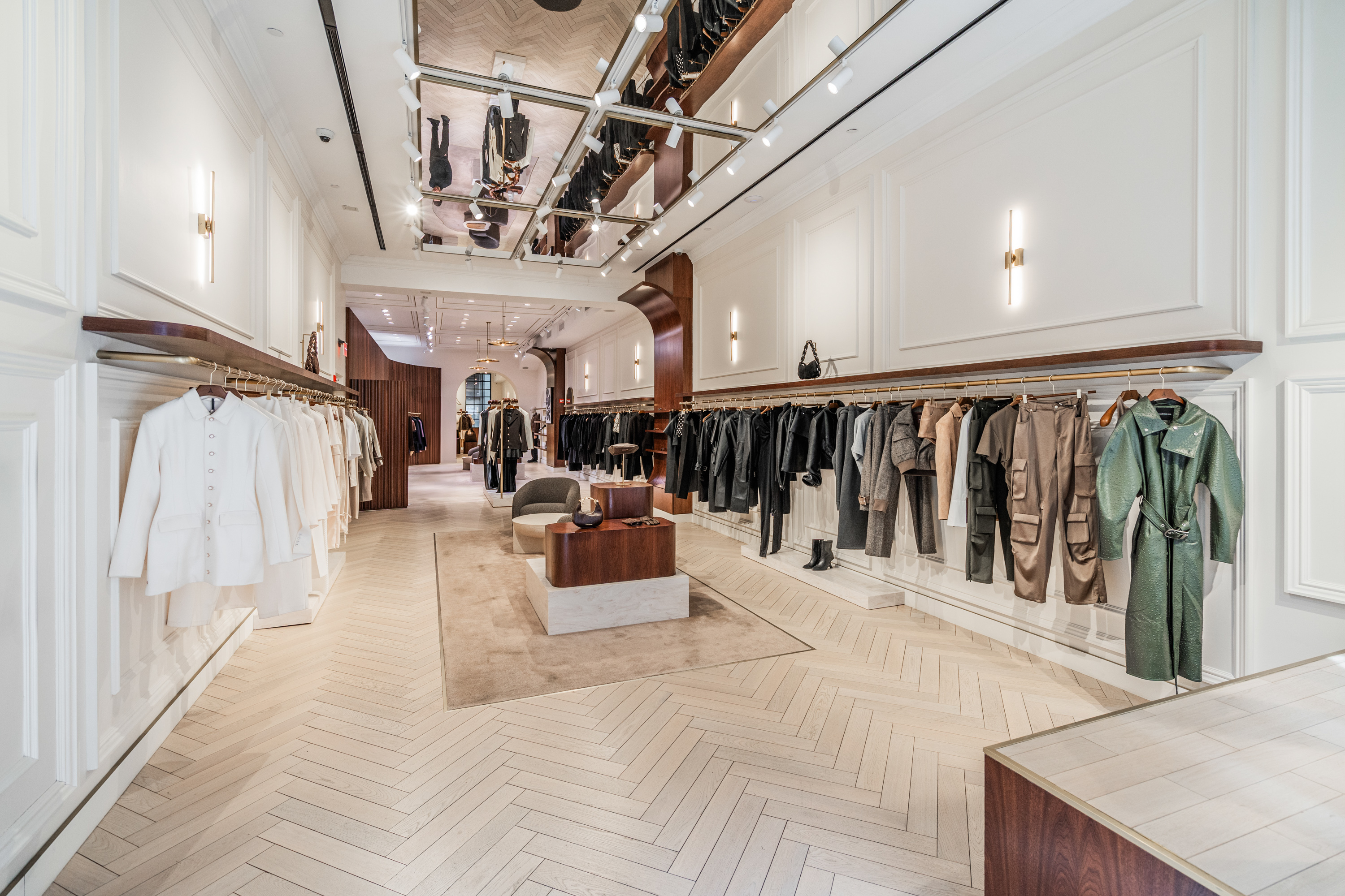 PID Floors luxury hardwood flooring installation at Maniere de Voir high-end retail boutique in New York
