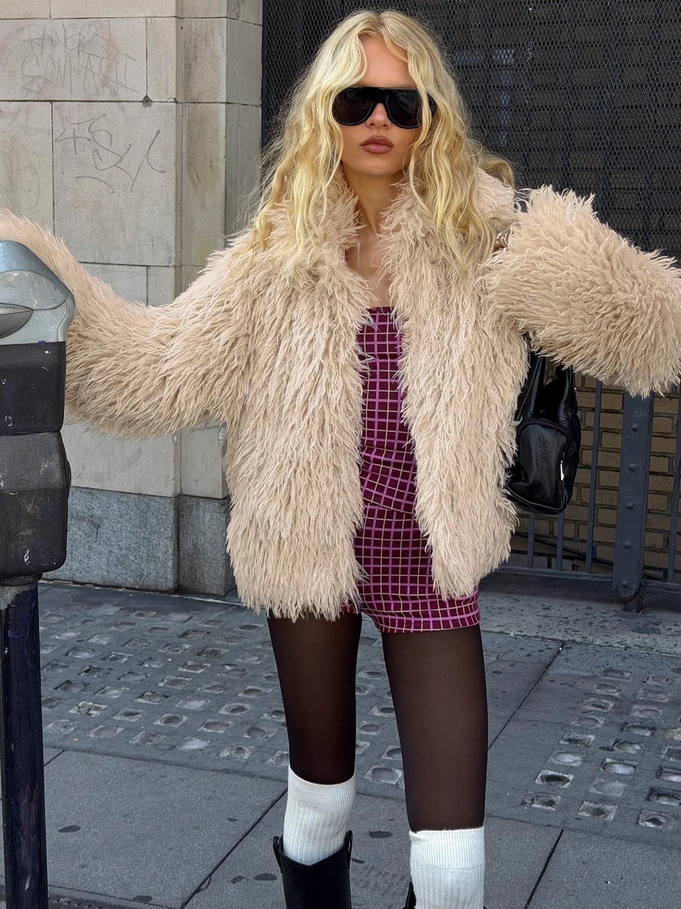 Jackets & Coats for Thanksgiving - Princess Polly Kaiero Oversized Faux Fur Shag Jacket Cream