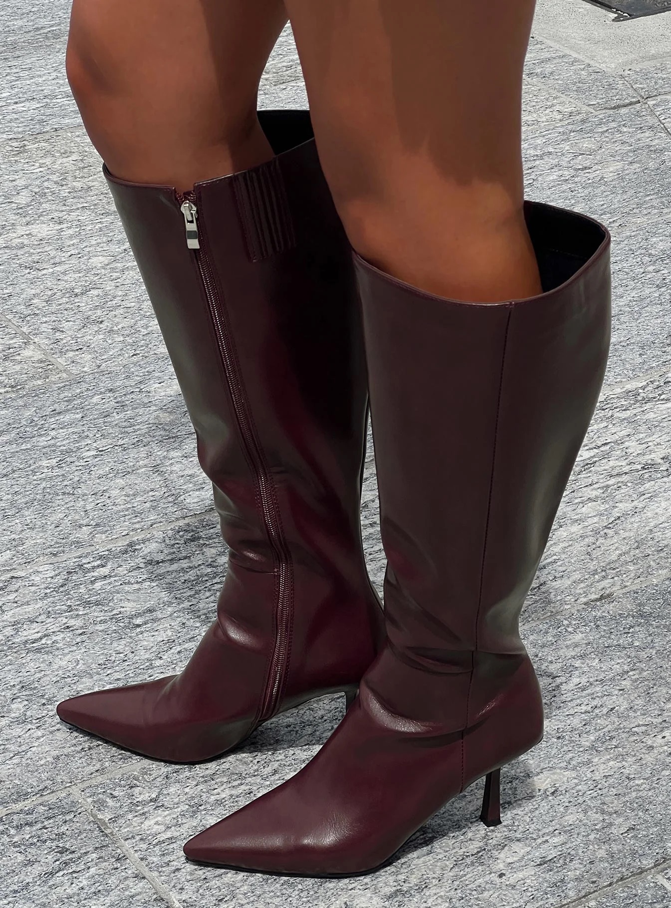 Shoes for Thanksgiving - Princess Polly Harrie Knee High Boots Burgundy