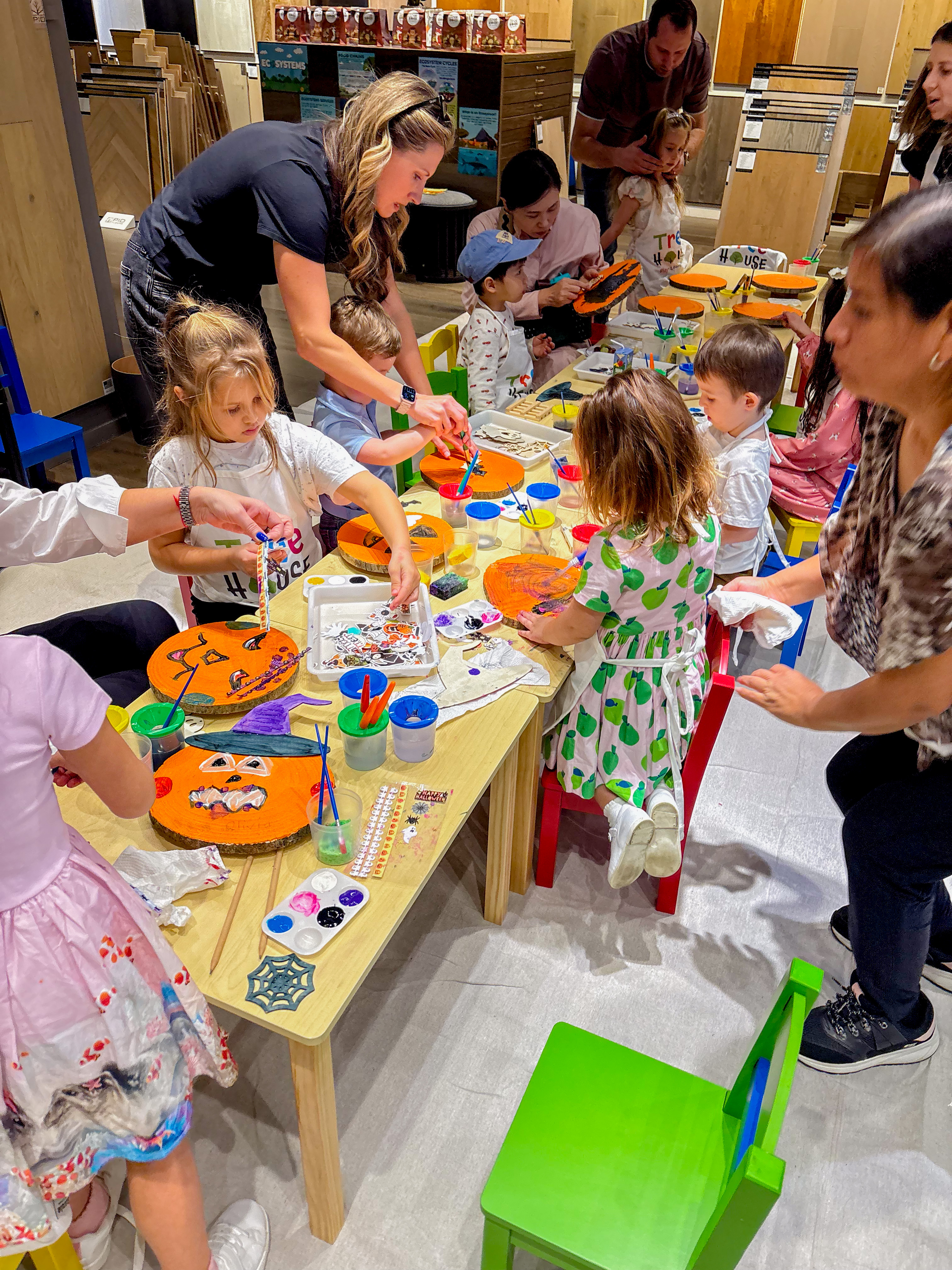 Design professionals networking at PID Floors Halloween celebration in NYC