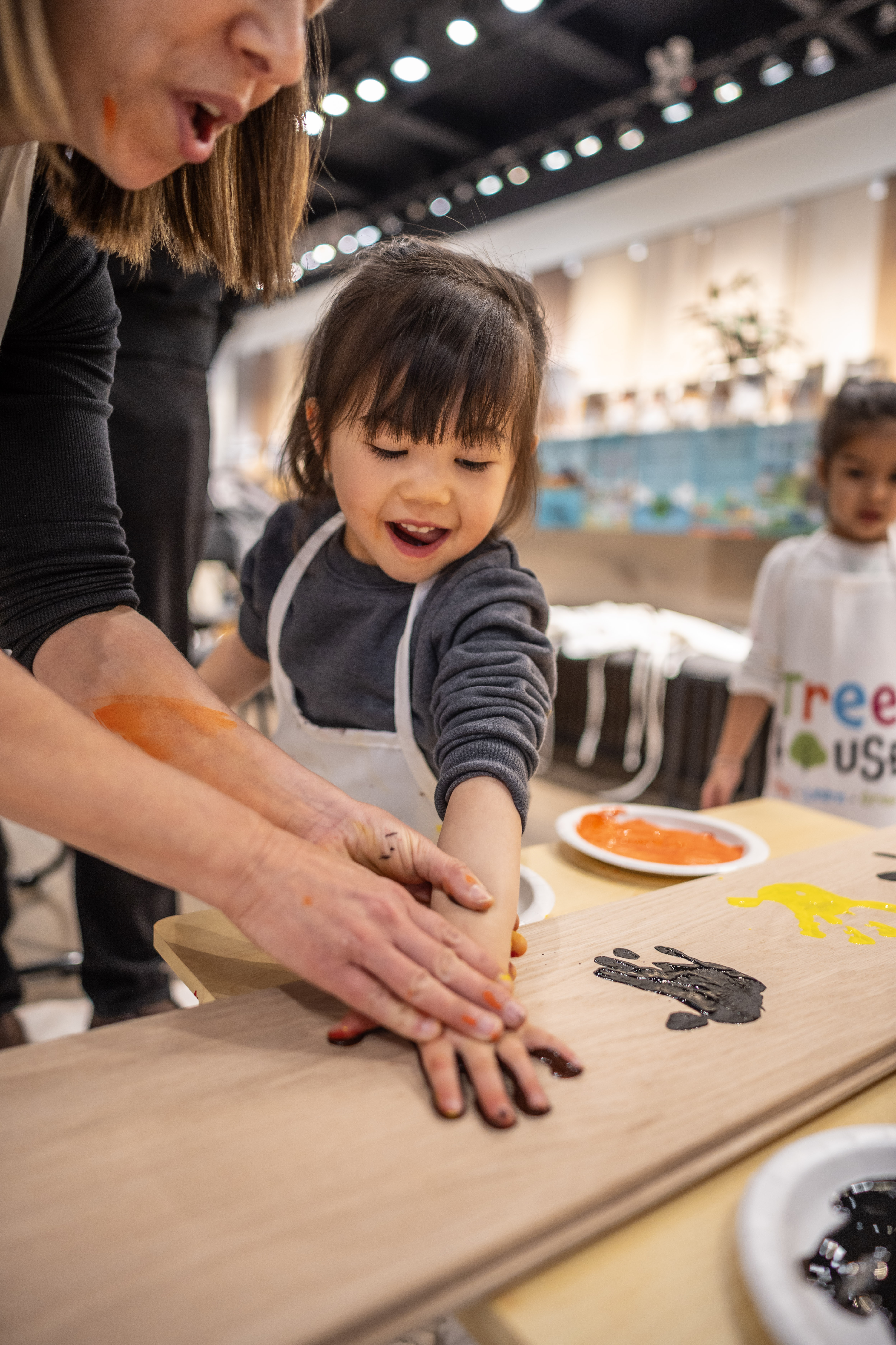 Attendees enjoying refreshments during Halloween networking event