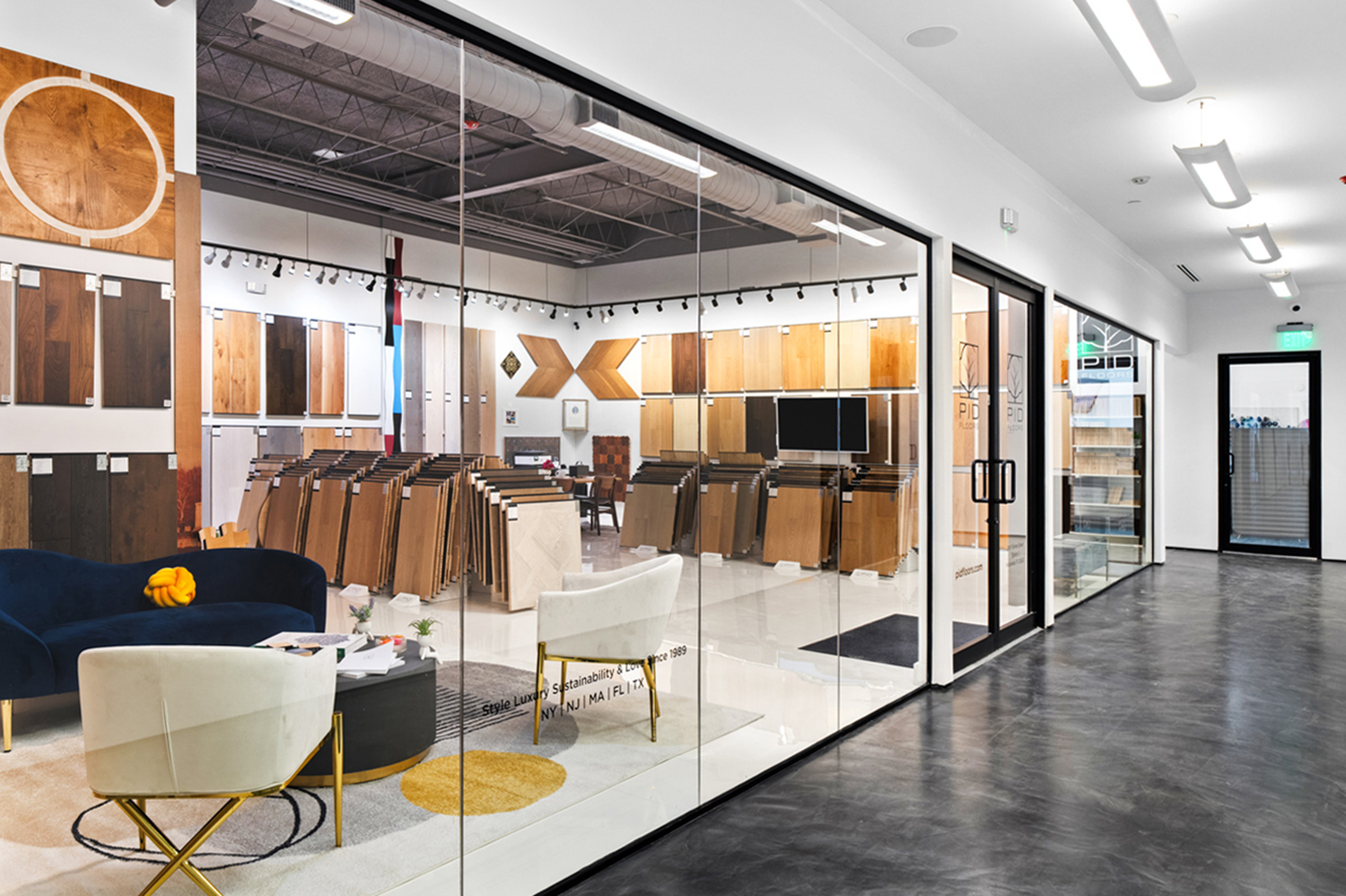 Exterior view of new PID Floors showroom in Hollywood's South Florida Design Park