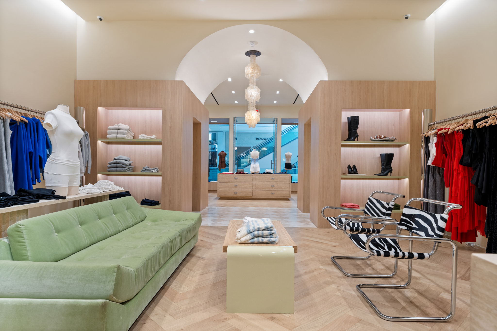 Guizio wide plank hardwood floors in minimalist interior design featuring sustainable European oak construction